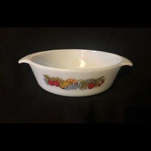 Vintage Anchor Hocking Fruit Pattern Bowl